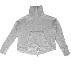Sweaty Betty Restful Bouclé Funnel Neck drawstring Sweatshirt Size Small